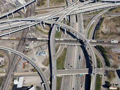 I-35W at I-30 looking northbound