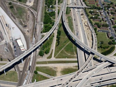 I-35W at I-30 looking northbound