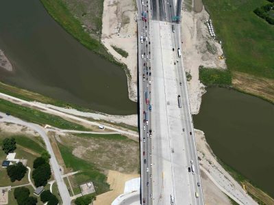 I-35W at the Trinity River looking northbound