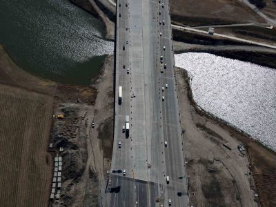 I-35W at the Trinity River looking southbound