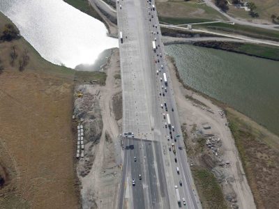 I-35W at the Trinity River looking southbound