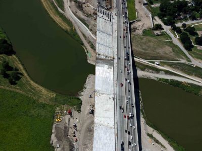 I-35W at the Trinity River looking southbound