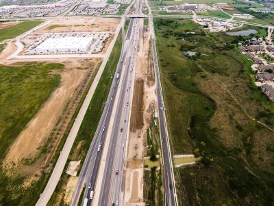 I-35W between US 287:US 81 and N Tarrant Pkwy. looking north