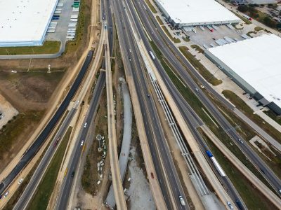 I-35W just north of I-820 looking north