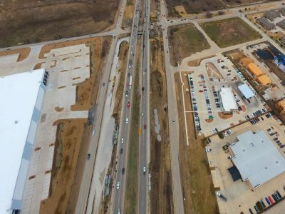 I-35W just south of Keller Hicks Rd. looking north