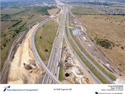 July 2013: IH 35W looking south over the US 287 interchange