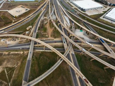 I-35W/I-820 interchange facing north
