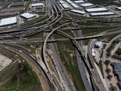 I-35W/I-820 interchange looking east