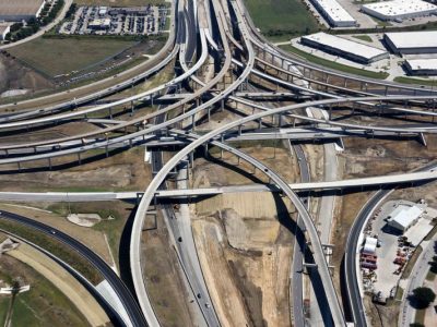 I-35W/I-820 interchange looking eastbound