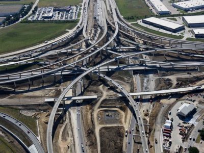 I-35W/I-820 interchange looking eastbound