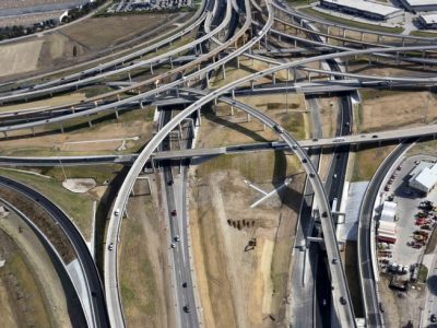 I-35W/I-820 interchange looking eastbound