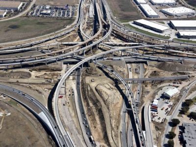 I-35W/I-820 interchange looking eastbound