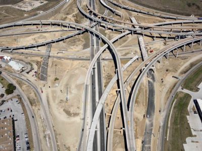 I-35W/I-820 interchange looking north