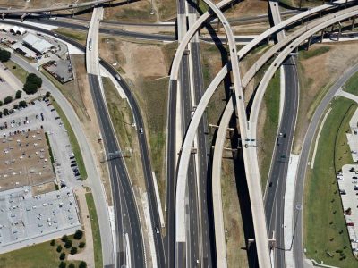 I-35W/I-820 interchange looking northbound
