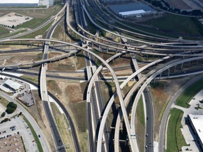 I-35W/I-820 interchange looking northbound