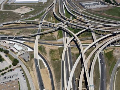 I-35W/I-820 interchange looking northbound