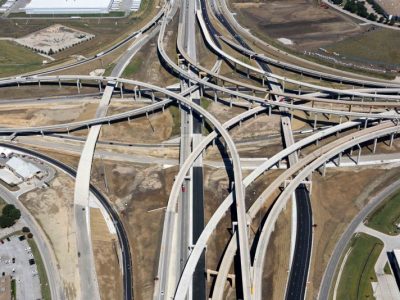 I-35W/I-820 interchange looking northbound