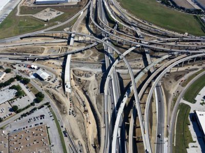I-35W/I-820 interchange looking northbound