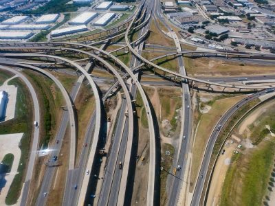 I-35W/I-820 interchange looking south