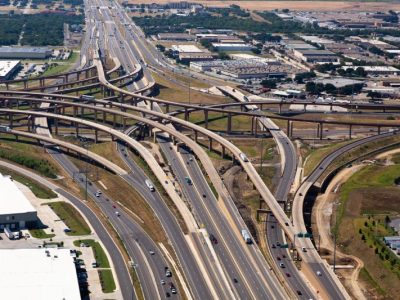 I-35W/I-820 interchange looking south