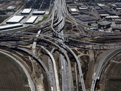 I-35W/I-820 interchange looking south