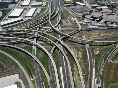 I-35W/I-820 interchange looking southbound