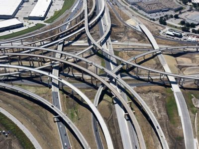 I-35W/I-820 interchange looking southbound