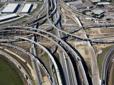 I-35W/I-820 interchange looking southbound