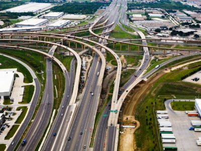 I-35W/I-820 interchange looking southbound