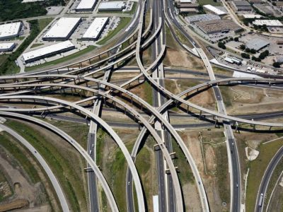 I-35W/I-820 interchange looking southbound