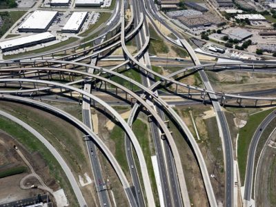 I-35W/I-820 interchange looking southbound