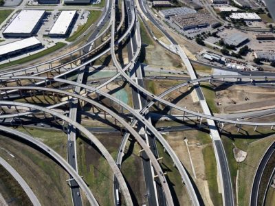 I-35W/I-820 interchange looking southbound
