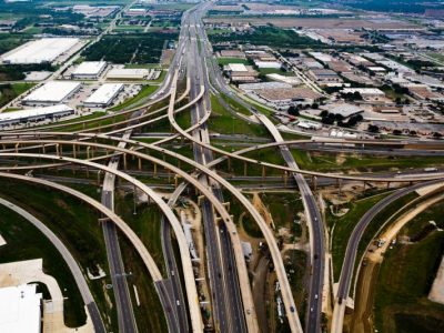 I-35W/I-820 interchange looking southwest