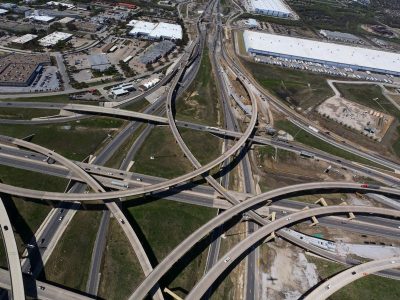 I-35W/I-820 interchange looking west