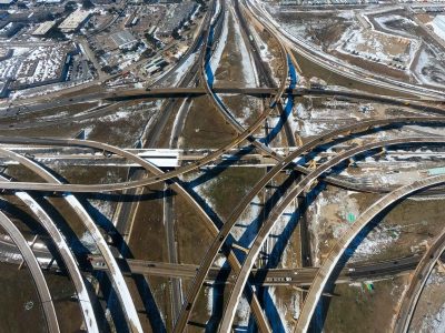 I-35W/I-820 interchange looking west