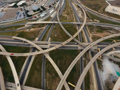 I-35W/I-820 interchange looking west
