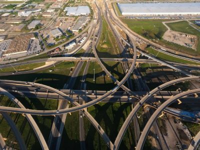 I-35W/I-820 interchange looking west