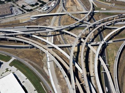 I-35W/I-820 interchange looking westbound