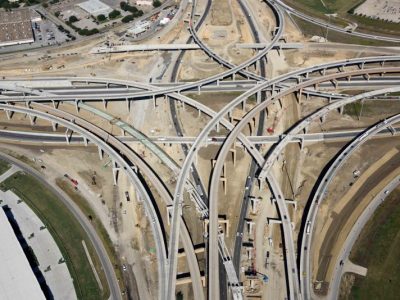 I-35W/I-820 interchange looking westbound