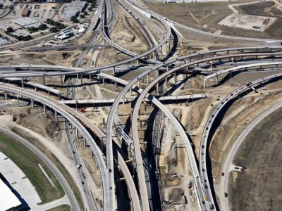 I-35W/I-820 interchange looking westbound