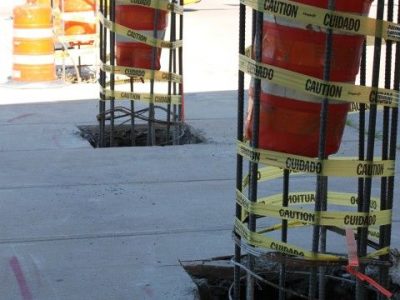 June 2013: Bridge columns at Western Center Blvd.