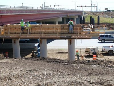 June 2013: Bridge substructure work for U-turns at Basswood Blvd.