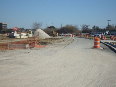 January 2013: New eastbound SH 121/183 frontage road between Bedford Road and Forest Ridge Drive