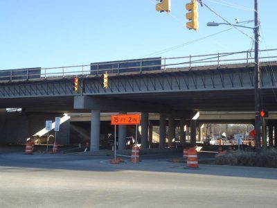 January 2013: New westbound SH 121/183 lanes over Norwood Drive