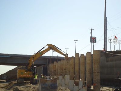 March 2013: New retaining walls and columns at Brown Trail