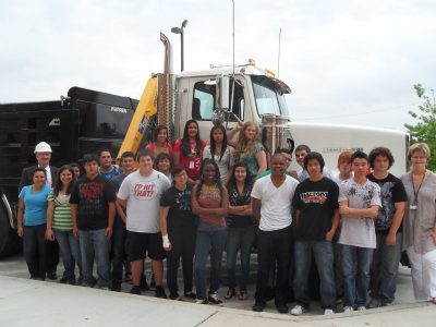 Haltom High gathers around NTE vehicle