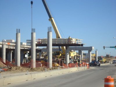 January 2013: Support columns and caps at Bedford Road