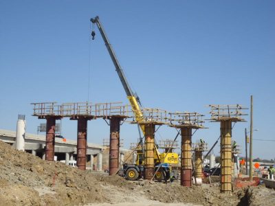 February 2013: Support columns for future eastbound general purpose lanes over Precinct Line Road