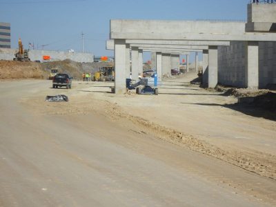 February 2013: Support columns west of Precinct Line Road