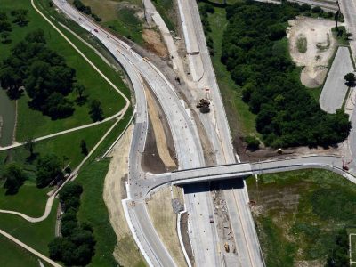 US 287 at the Cypress St. bridge looking southeast